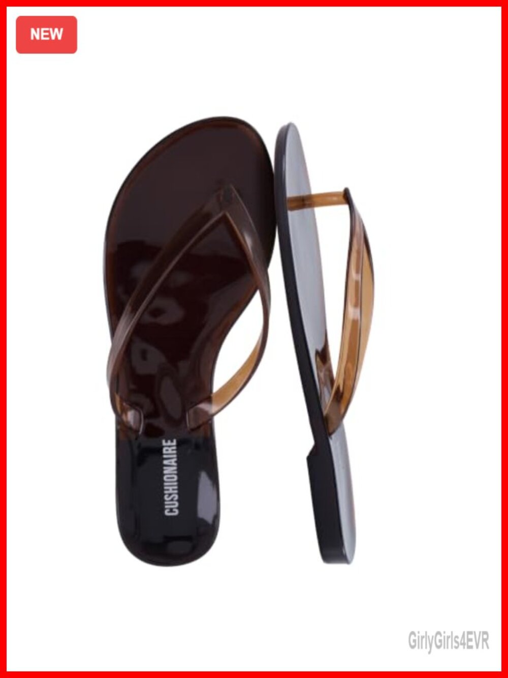 CUSHIONAIRE Aqua Jelly Flip Flops for Women